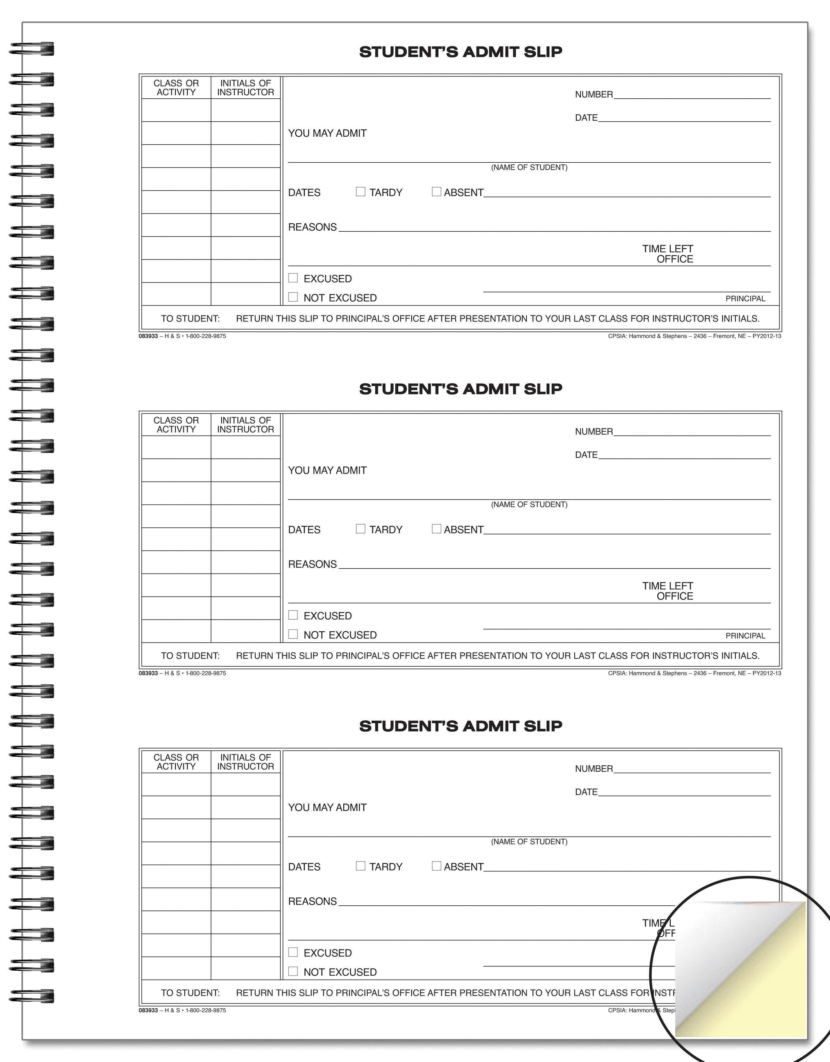 School & Hall Passes and Tardy Slips, Item Number 1481890